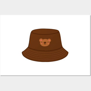 Brown bear bucket hat Posters and Art